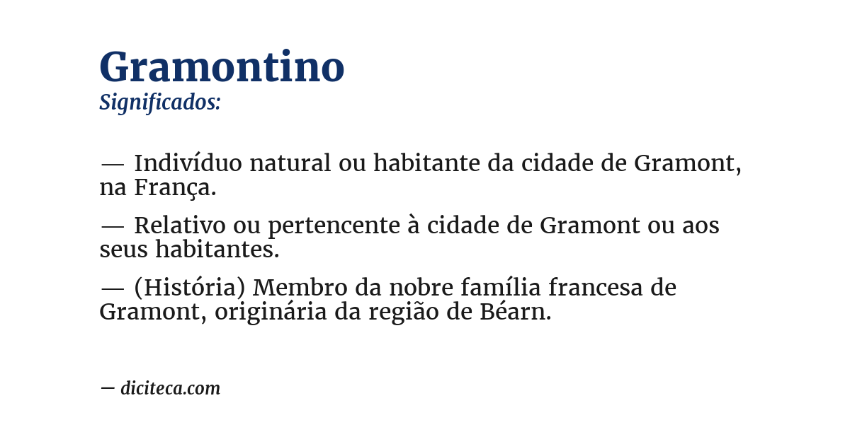 Significado de gramontino