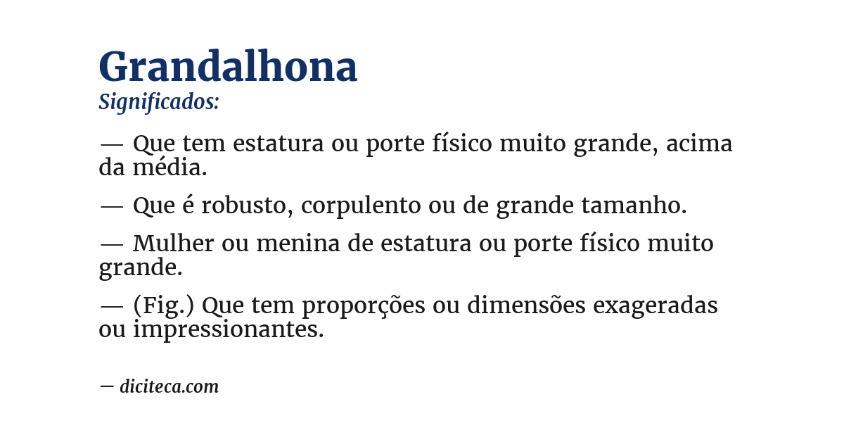 Significado de grandalhona