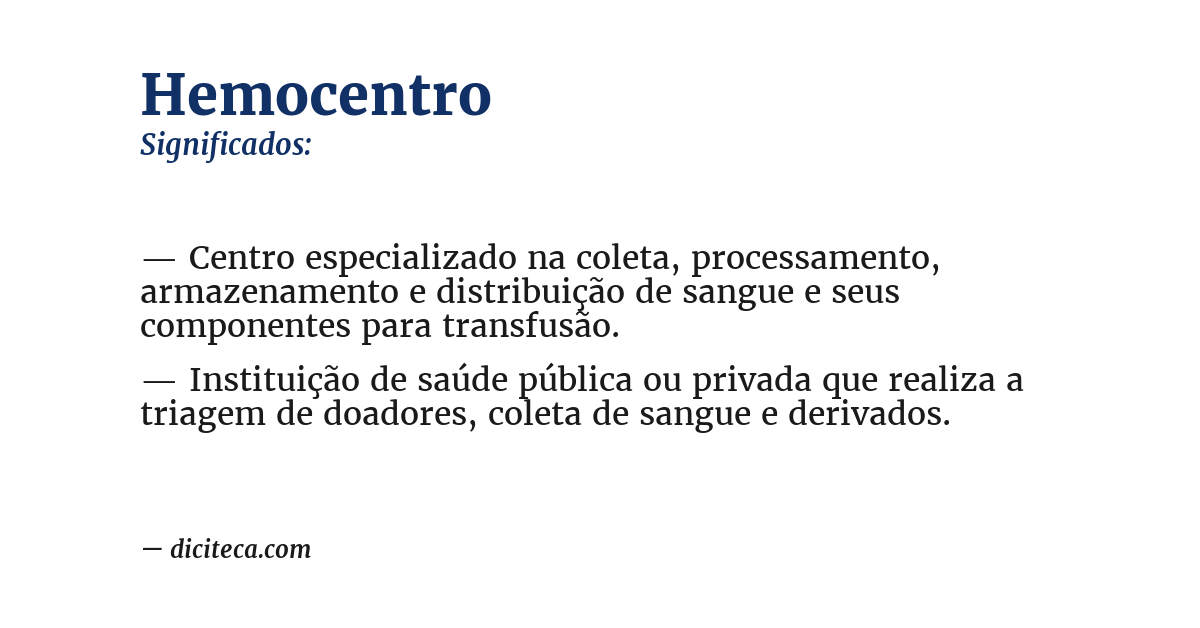 Significado de hemocentro