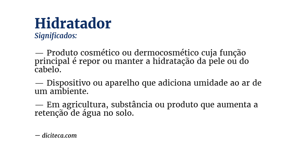 Significado de hidratador