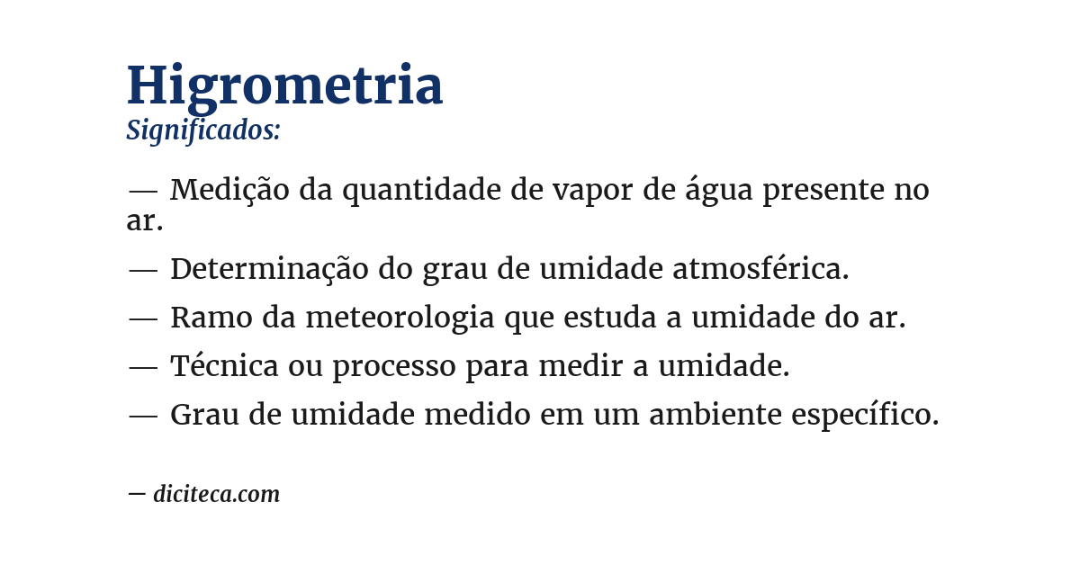 Significado de higrometria