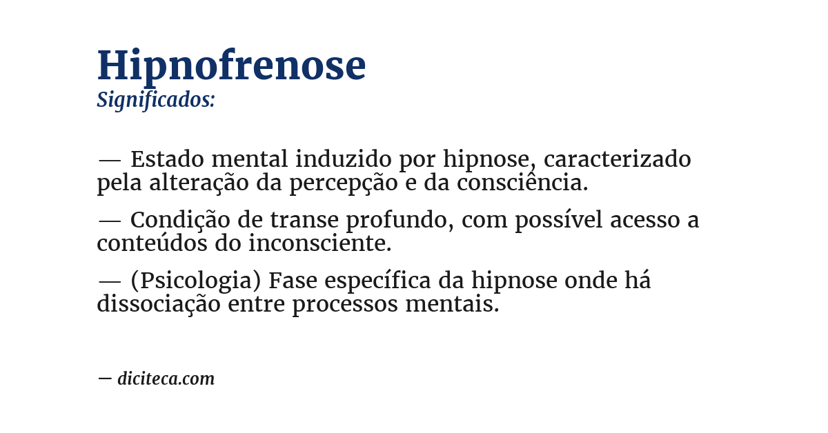 Significado de hipnofrenose