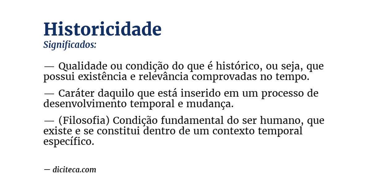 Significado de historicidade