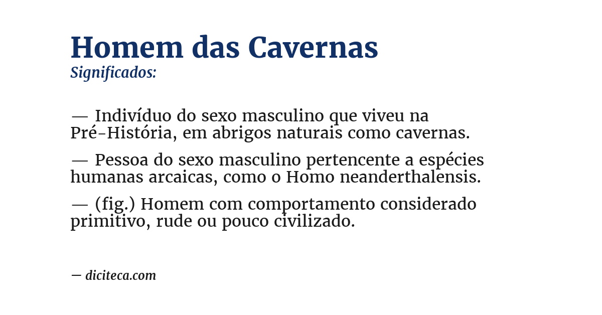 Significado de homem das cavernas