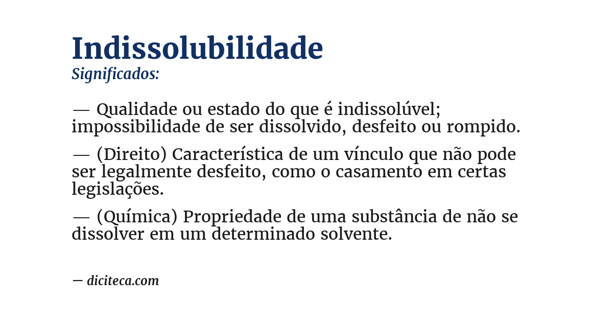 Significado de indissolubilidade
