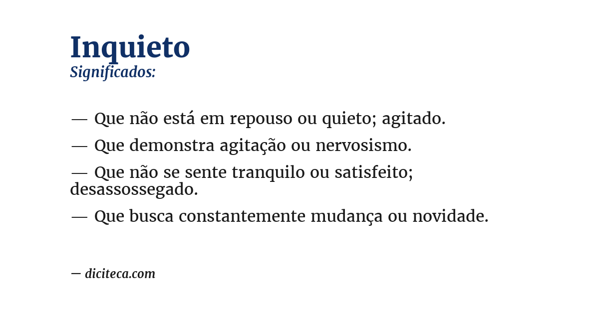 Significado de inquieto