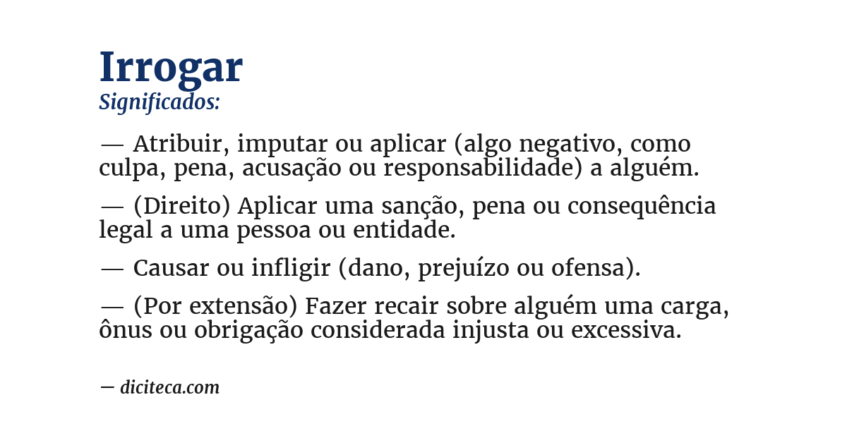 Significado de irrogar