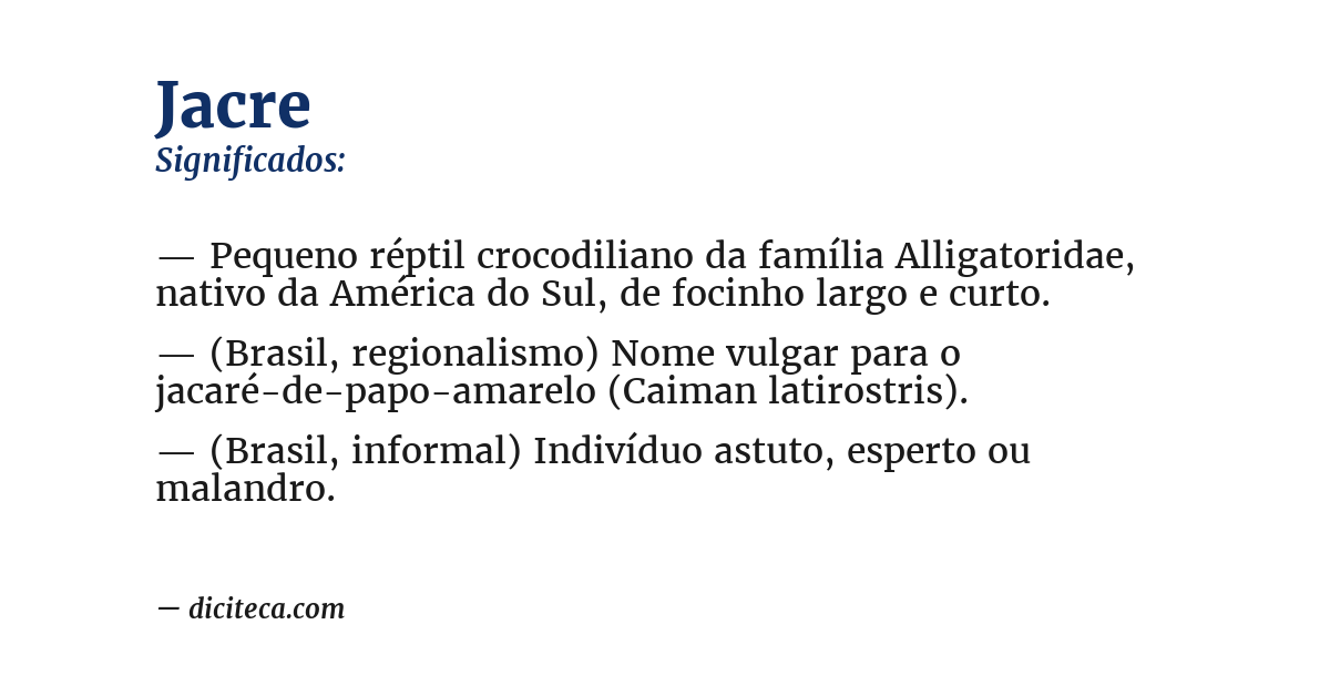 Significado de jacre
