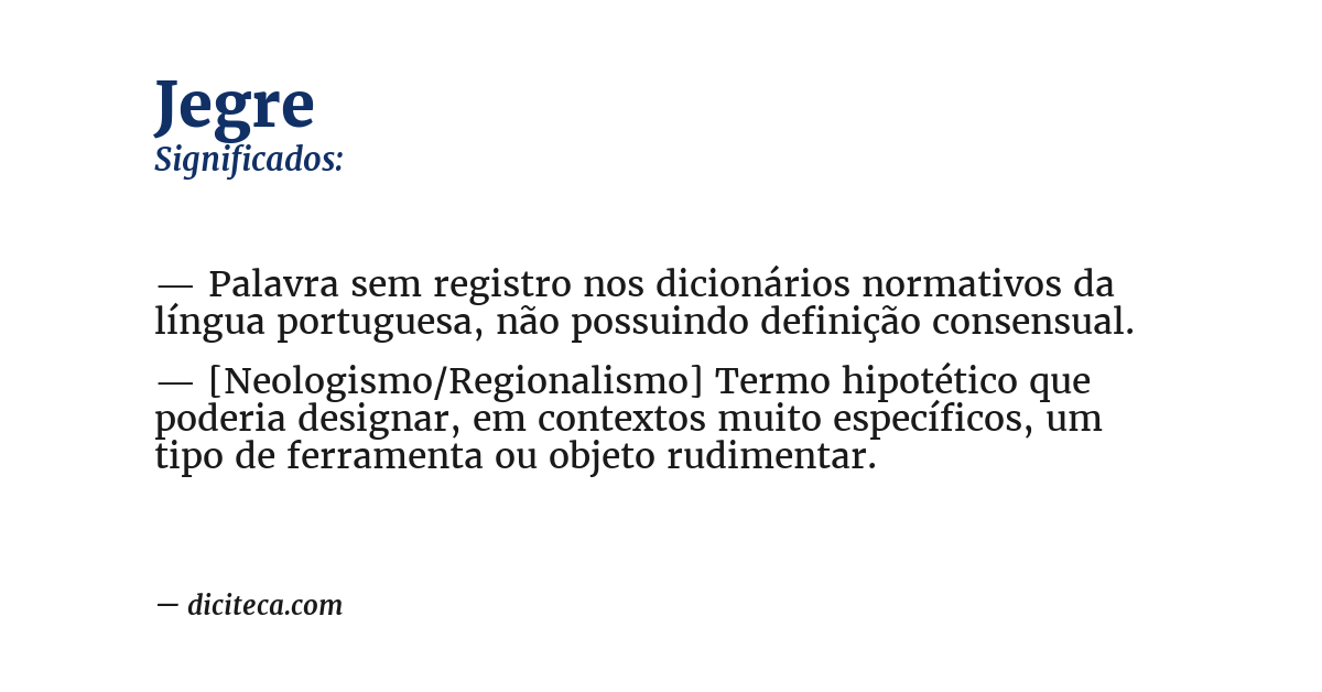 Significado de jegre