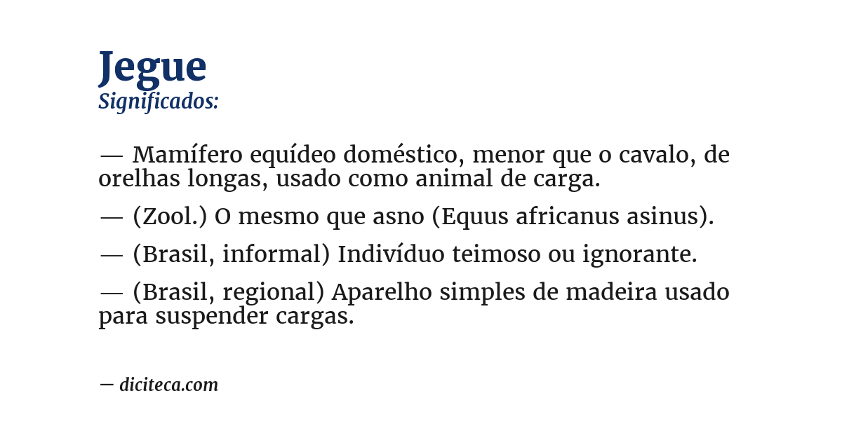 Significado de jegue