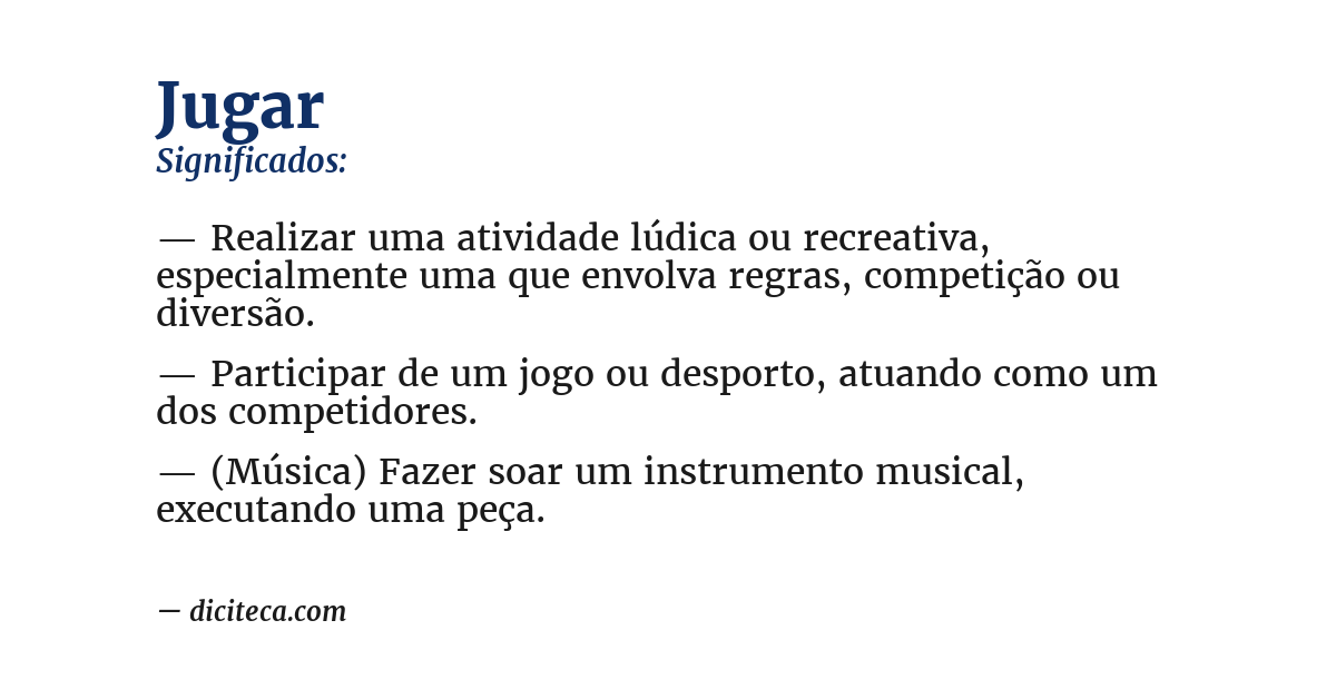 Significado de jugar