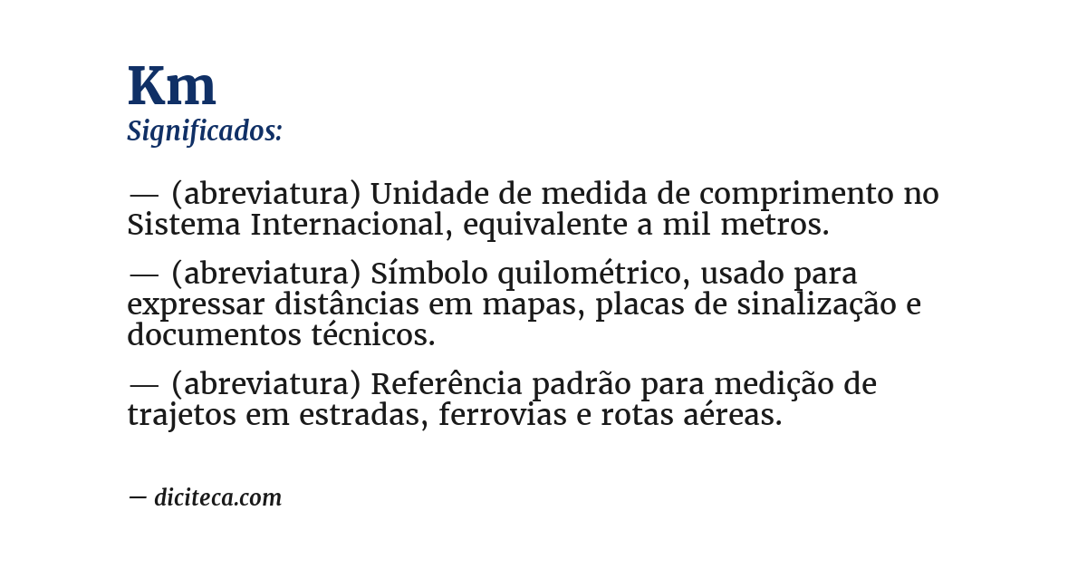 Significado de km