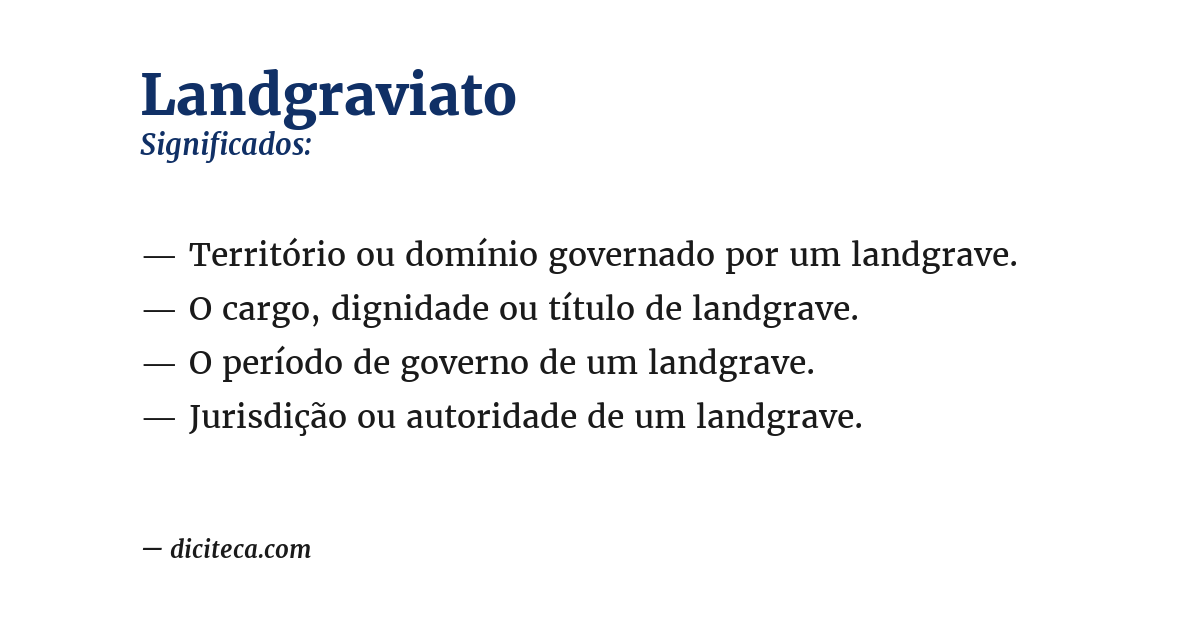 Significado de landgraviato