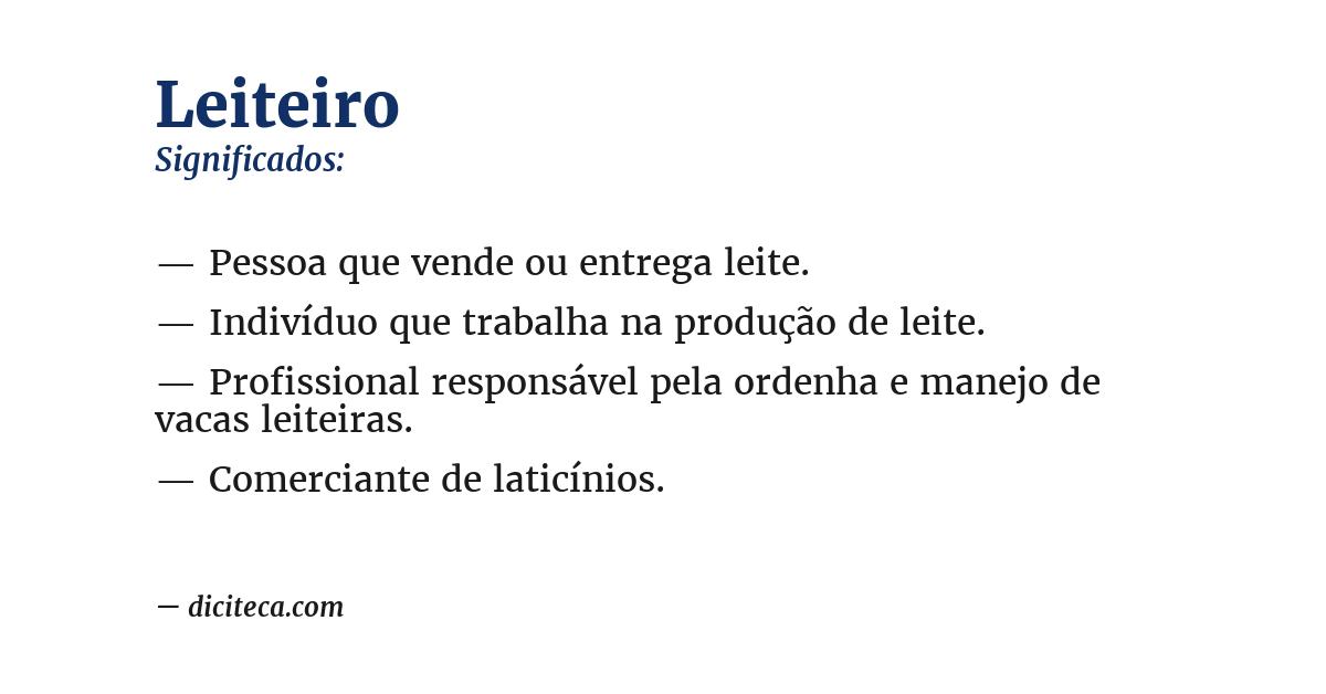 Significado de leiteiro