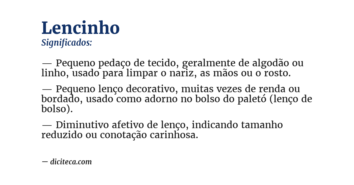 Significado de lencinho