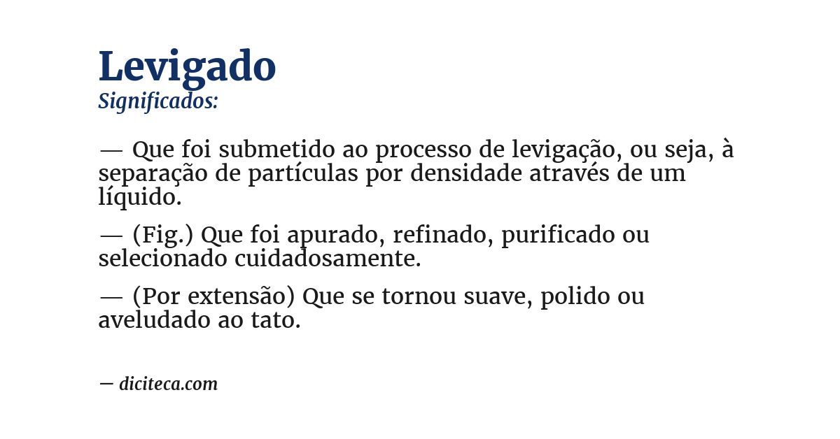 Significado de levigado