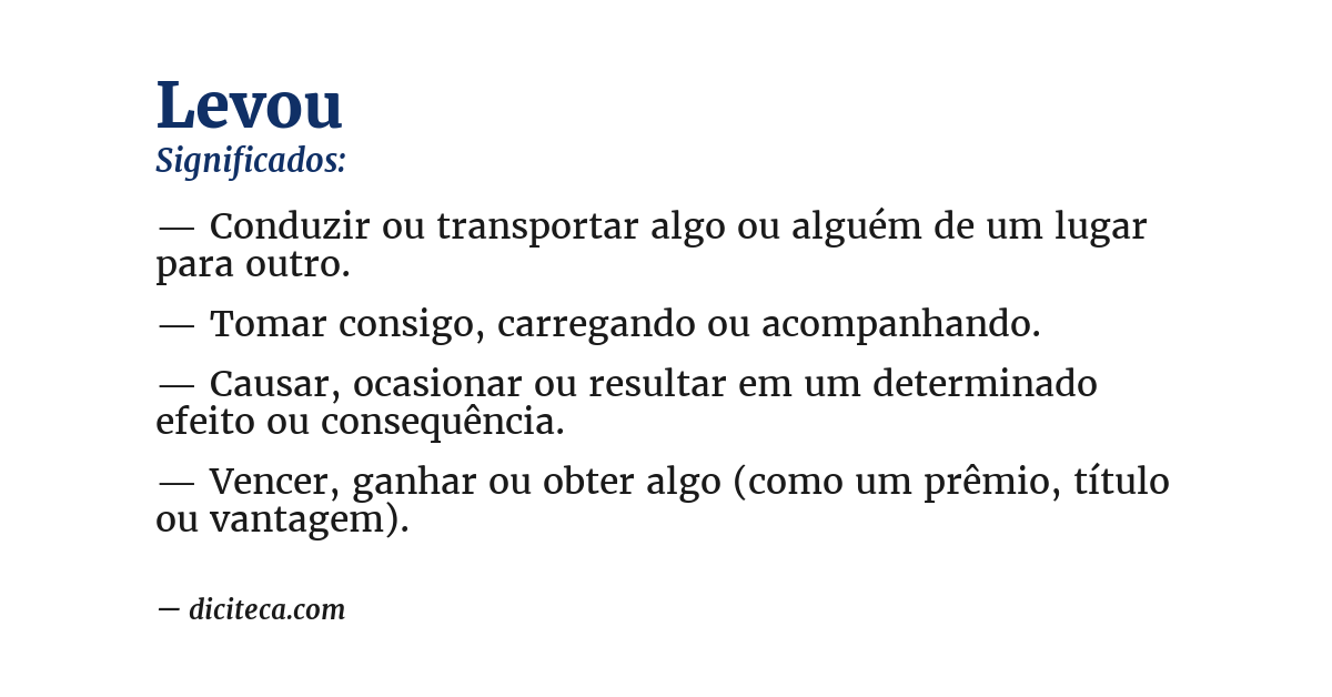 Significado de levou