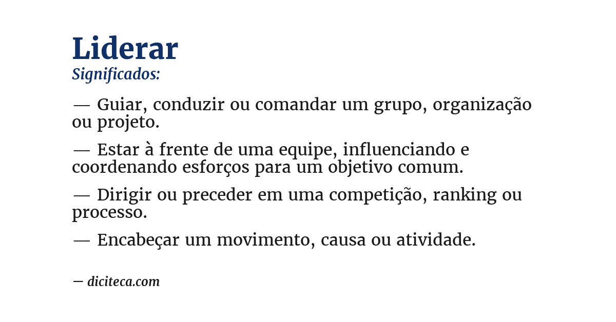 Significado de liderar