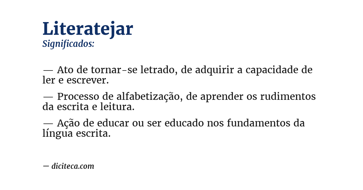 Significado de literatejar