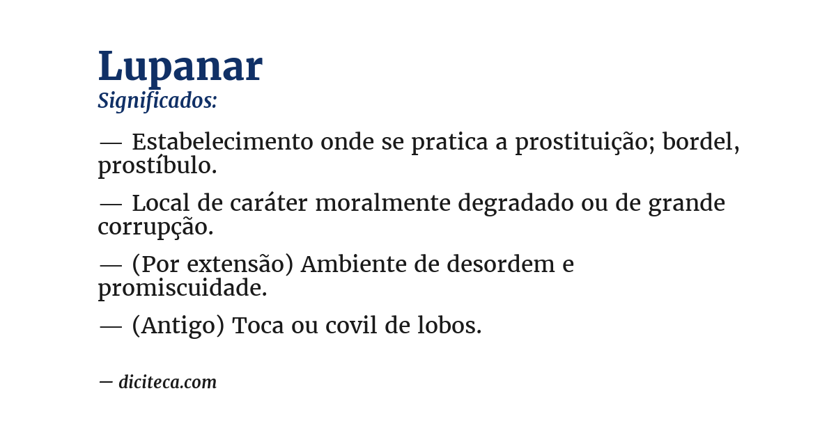 Significado de lupanar