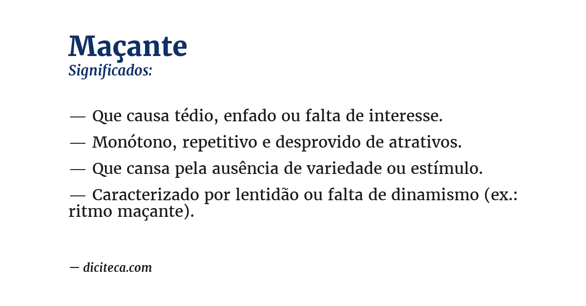 Significado de maçante