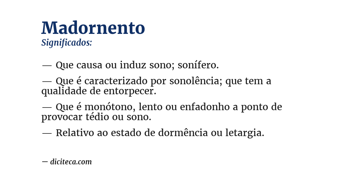 Significado de madornento