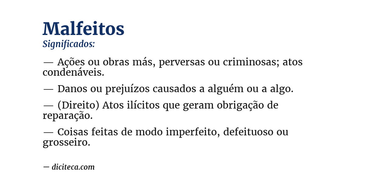 Significado de malfeitos