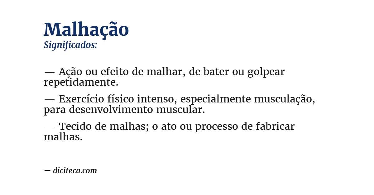 Significado de malhação