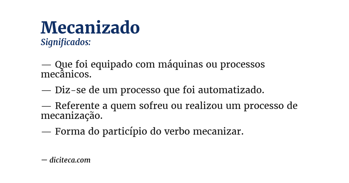 Significado de mecanizado