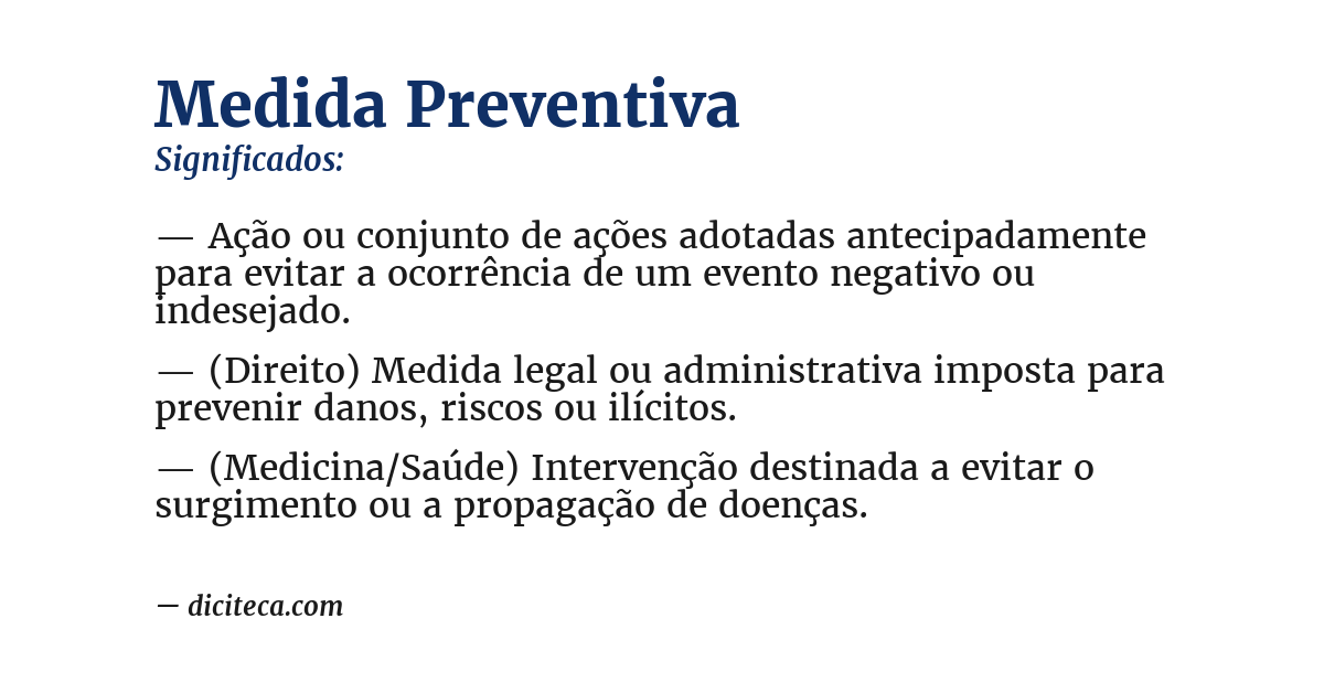 Significado de medida preventiva