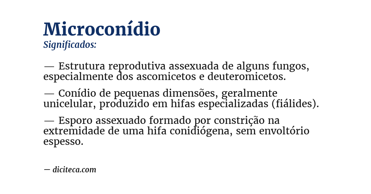 Significado de microconídio