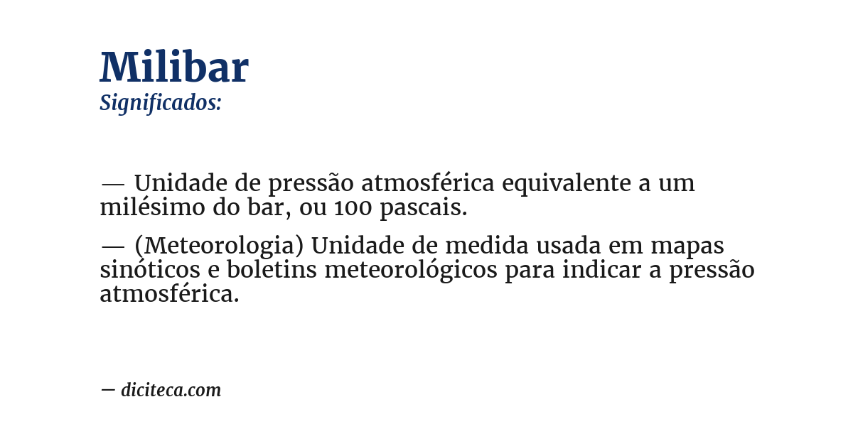 Significado de milibar