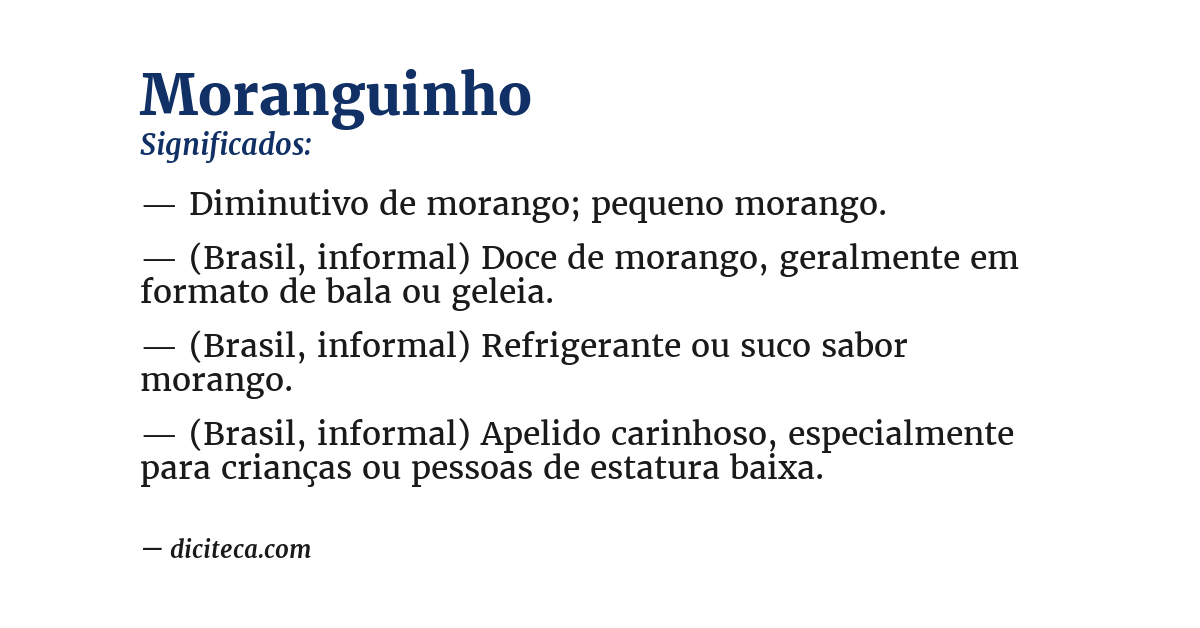 Significado de moranguinho