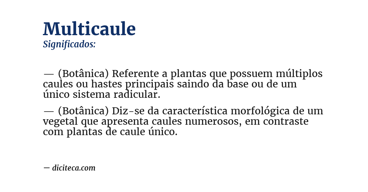 Significado de multicaule