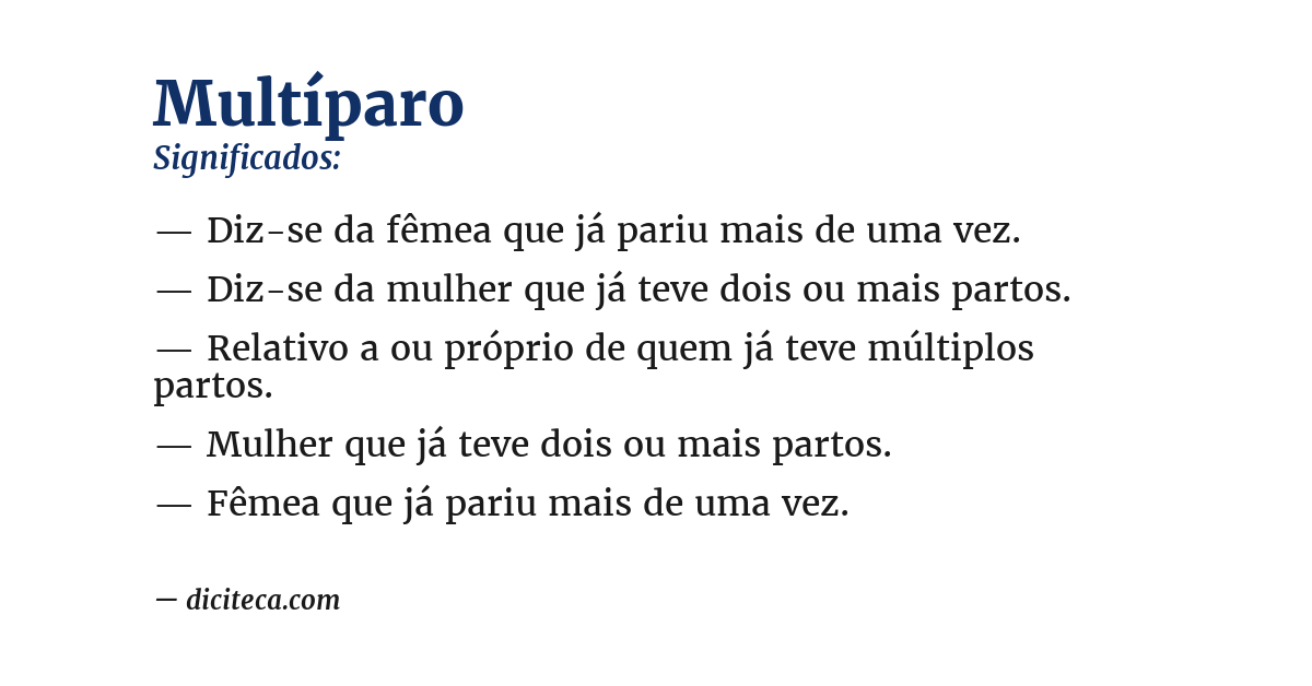 Significado de multíparo