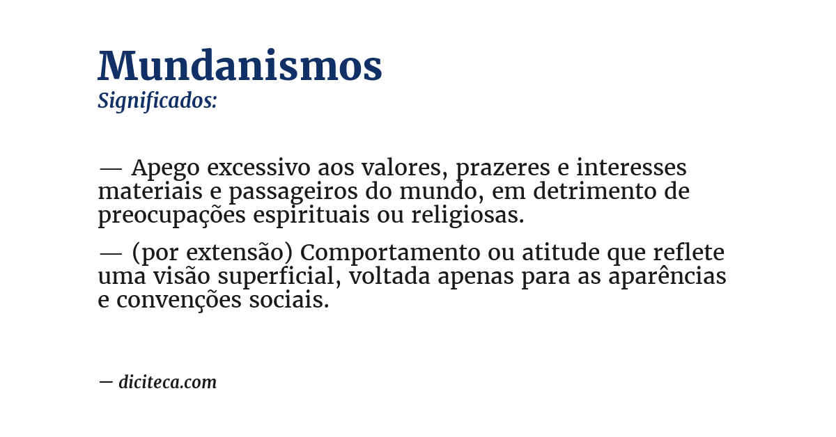 Significado de mundanismos