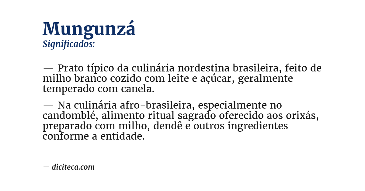 Significado de mungunzá