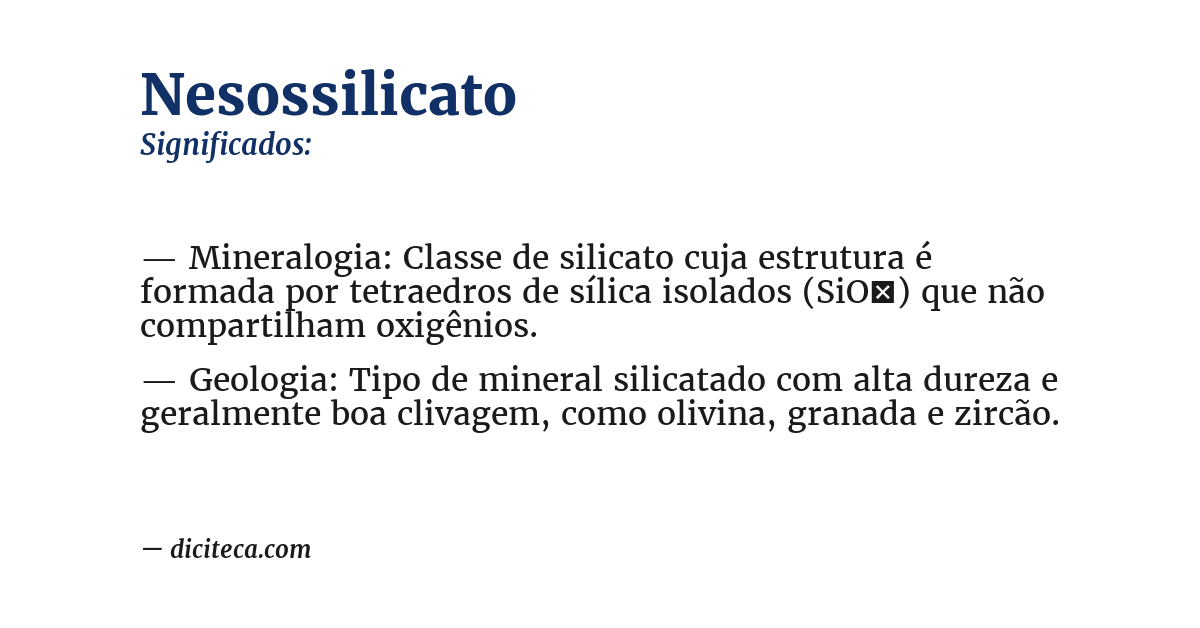 Significado de nesossilicato