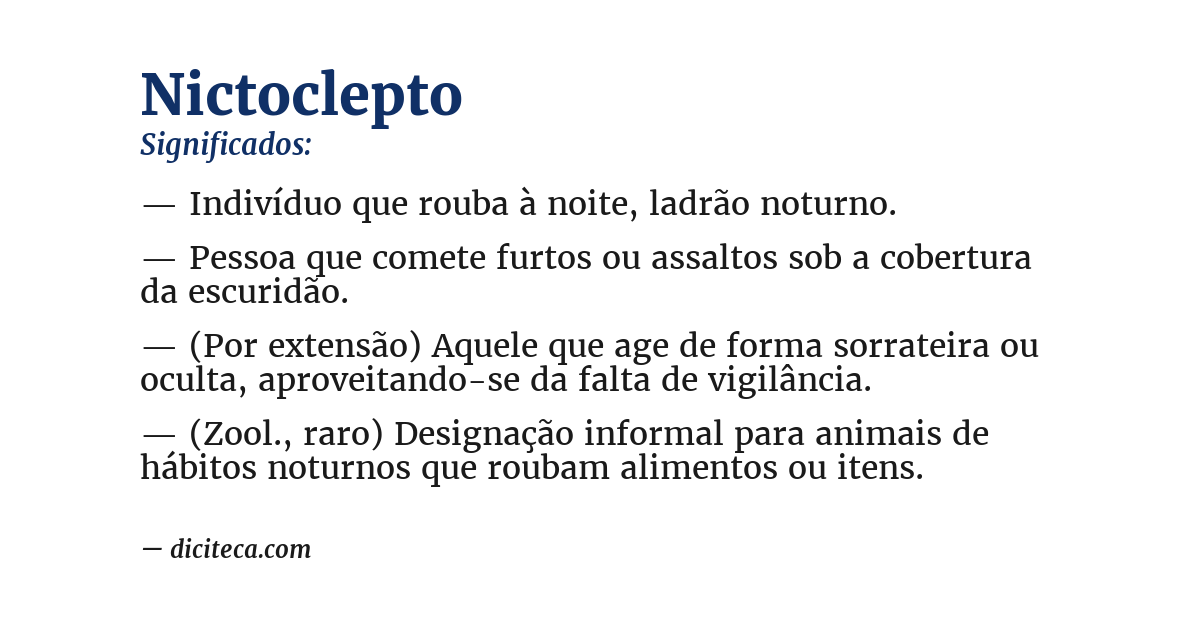 Significado de nictoclepto