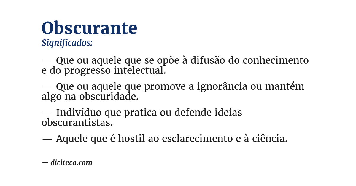 Significado de obscurante