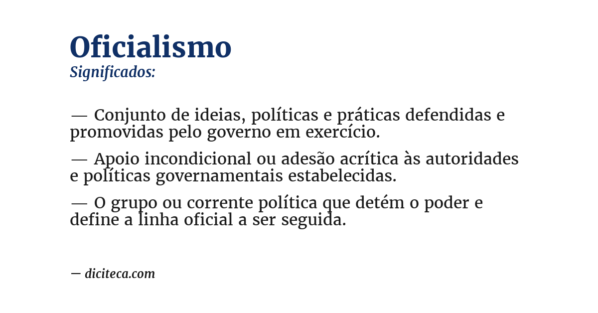 Significado de oficialismo