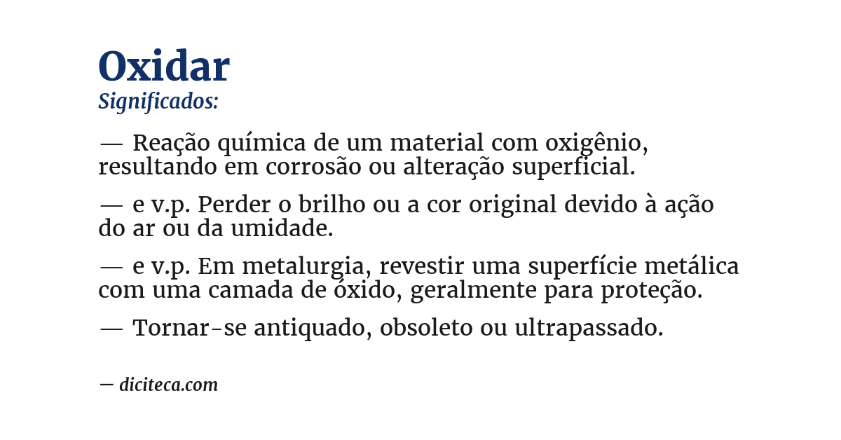 Significado de oxidar