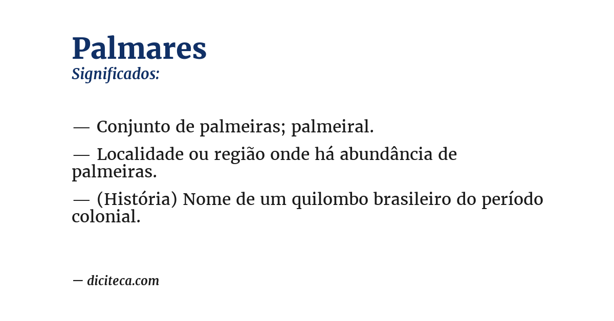 Significado de palmares