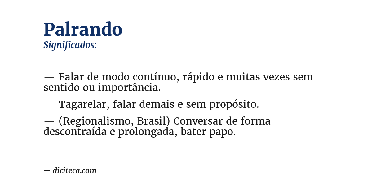 Significado de palrando