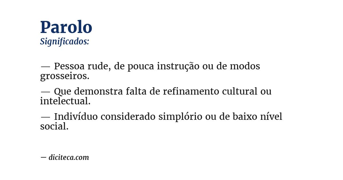 Significado de parolo