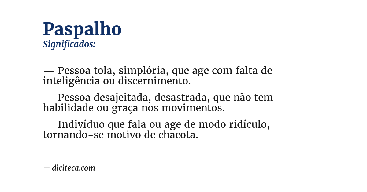 Significado de paspalho