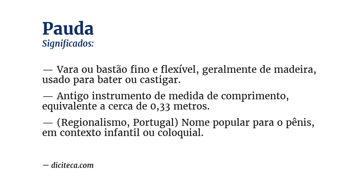 Significado de pauda