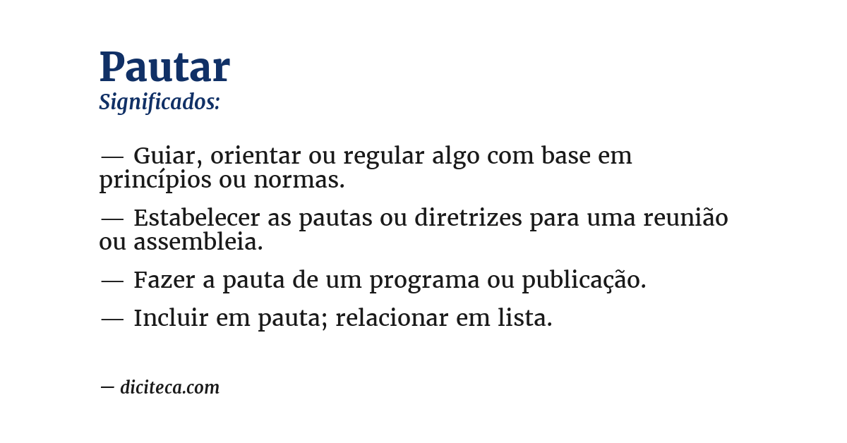 Significado de pautar