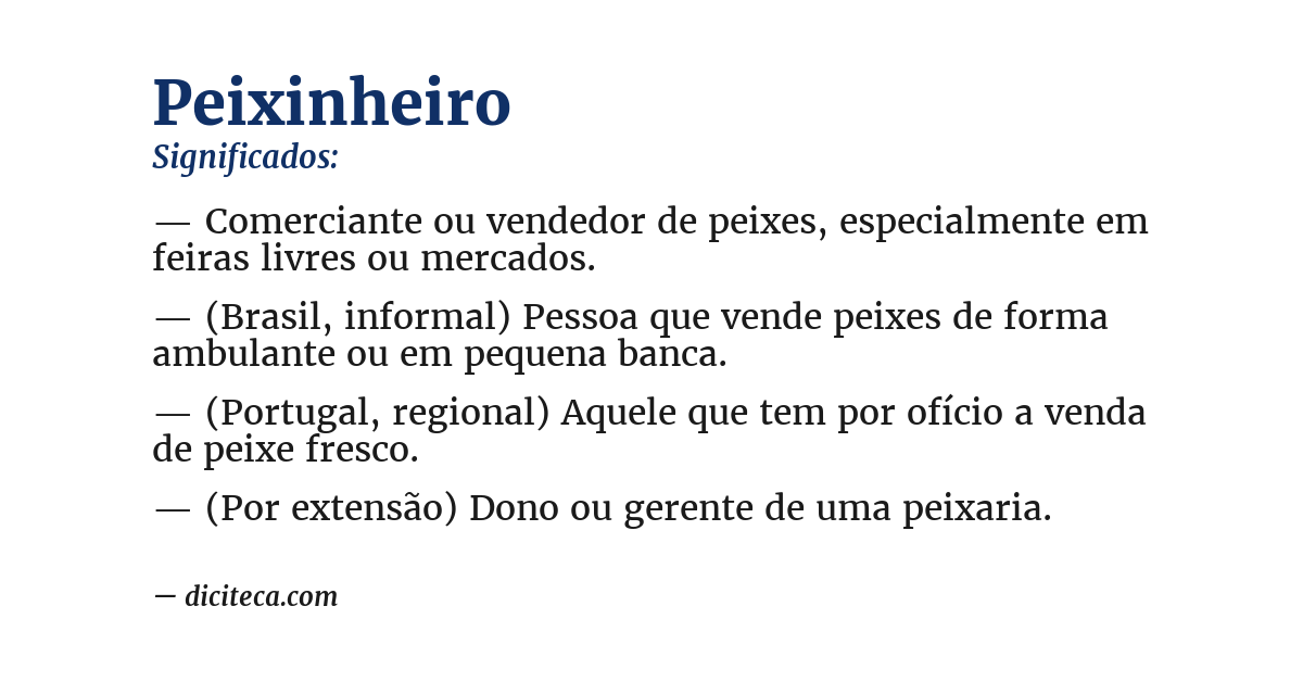 Significado de peixinheiro