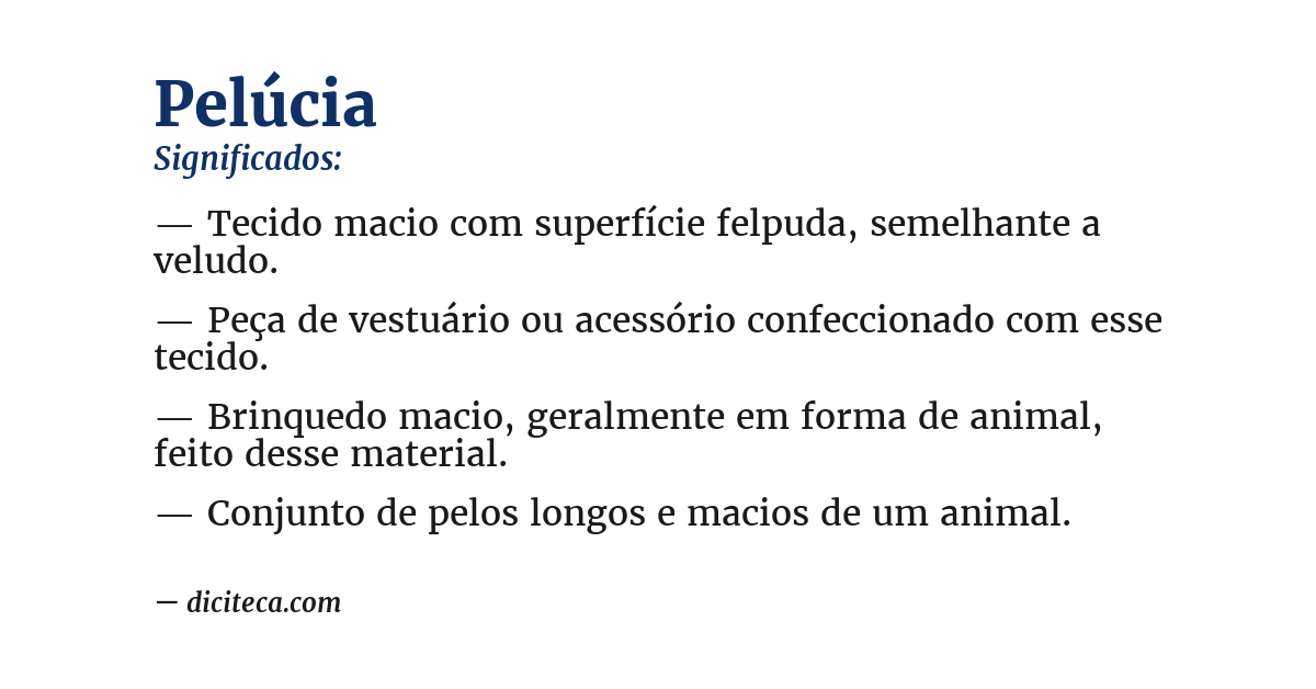 Significado de pelúcia